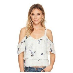 Lucky Brand Jacquard Cold Shoulder Top